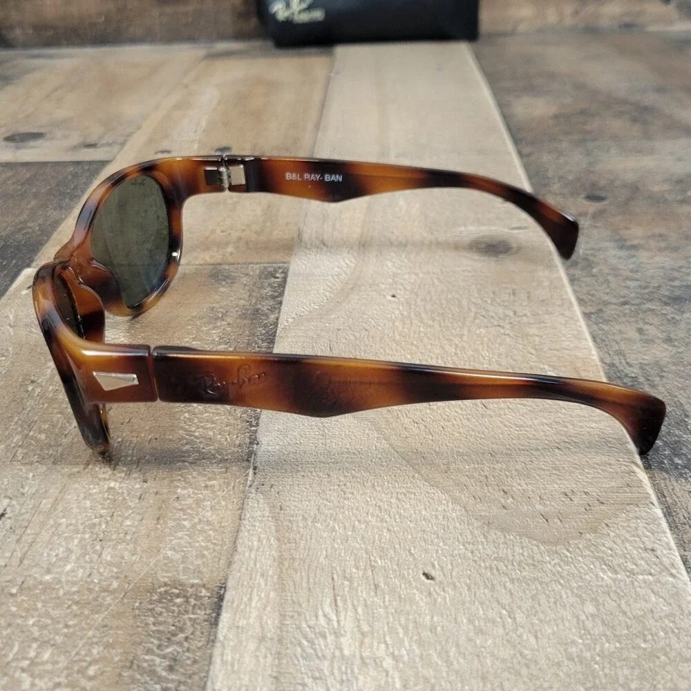 Vintage B&L Ray Ban Sleek Tortoise G15 Outsider Sport Round Sunglasses‎ W2755